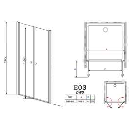 Душевая дверь Radaway EOS DWD 80 прозрачное стекло